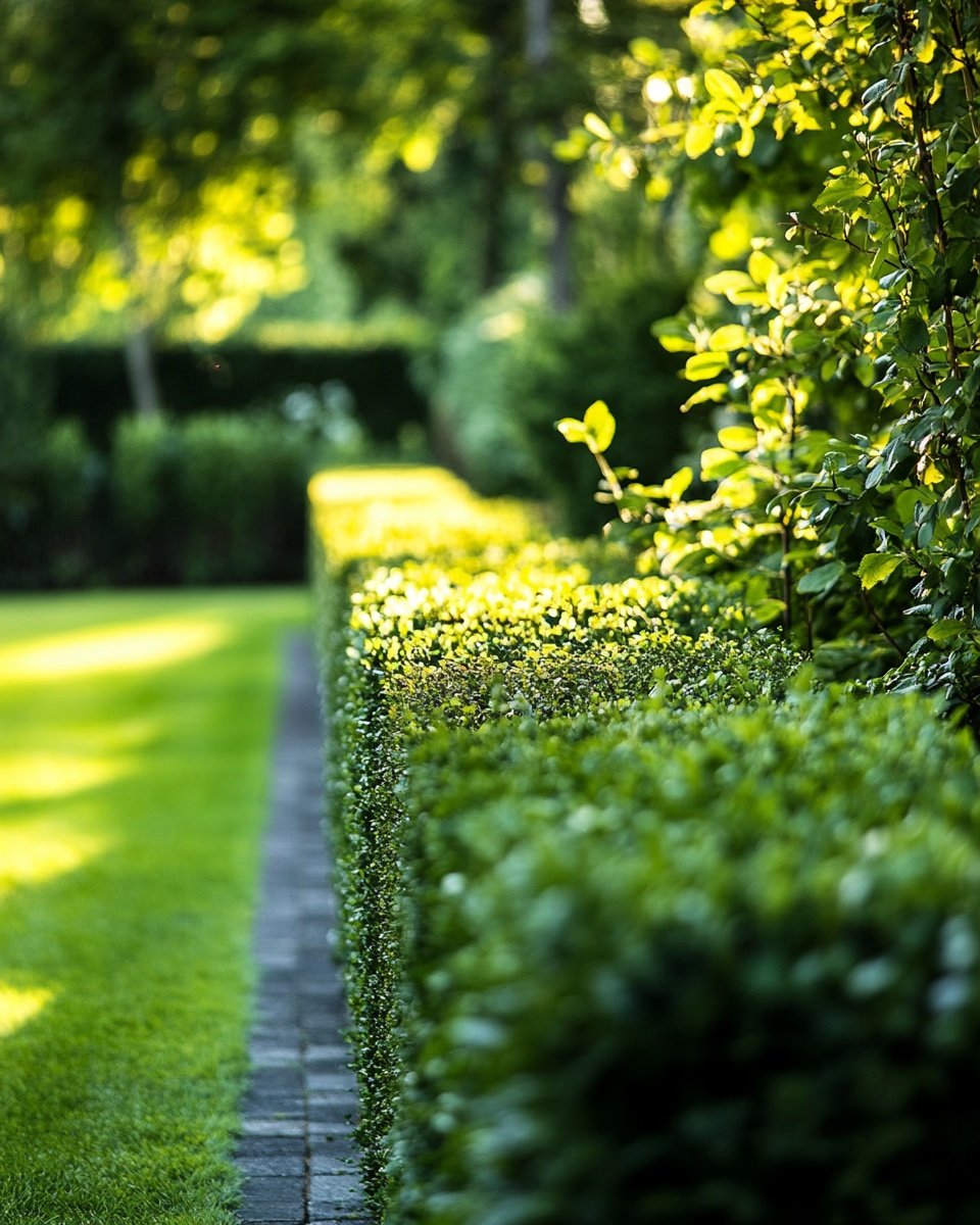 Formele Hecken in einem deutschen Garten
