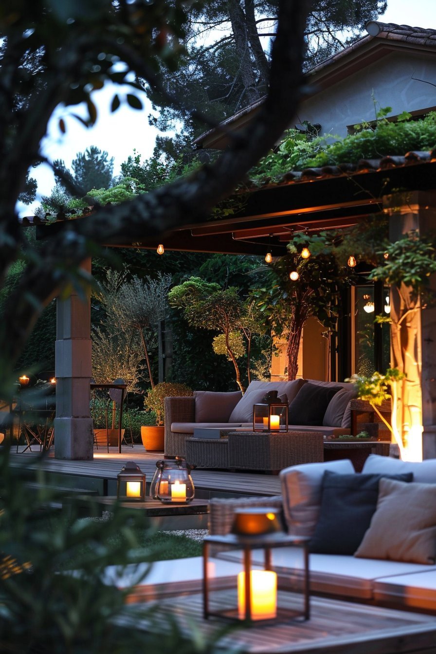 Lounge-Gartenstil mit Terrasse
