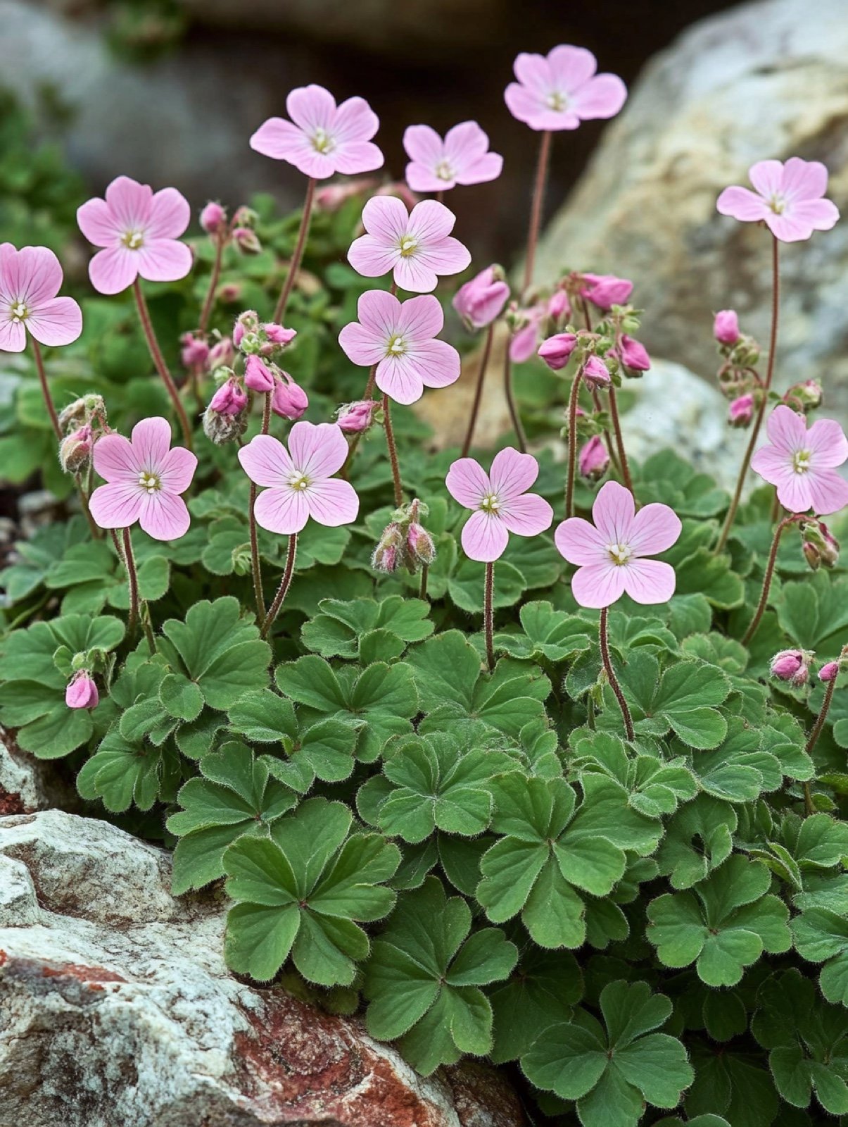 Geranium macrorrhizum — dichter Teppich aus gelapptem aromatischem Laub mit zartrosa Blüten im Halbschatten