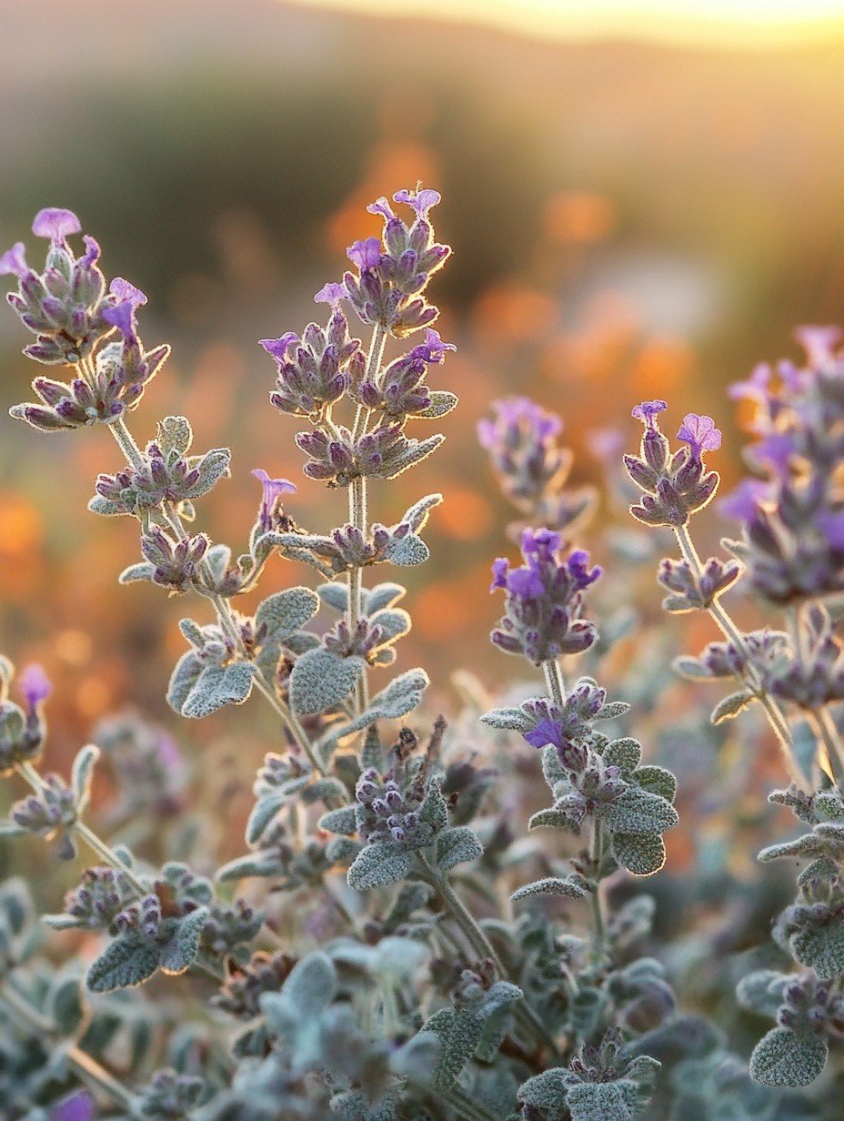 Origanum vulgare Compactum — violette Oregano-Blüte voller Bienen auf trockenem Boden