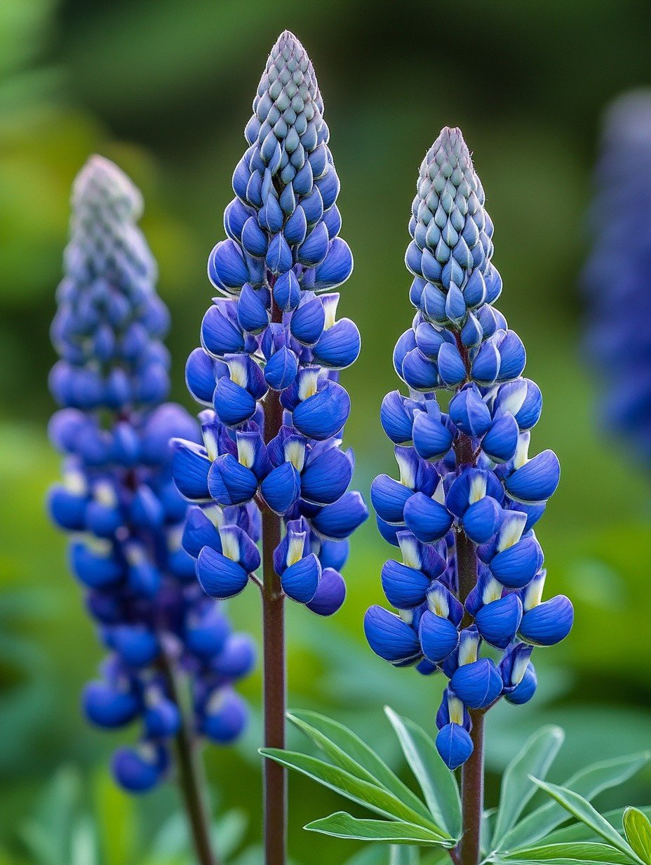 Baptisia australis — indigoblaue Blütentrauben über blaugrünem Laub