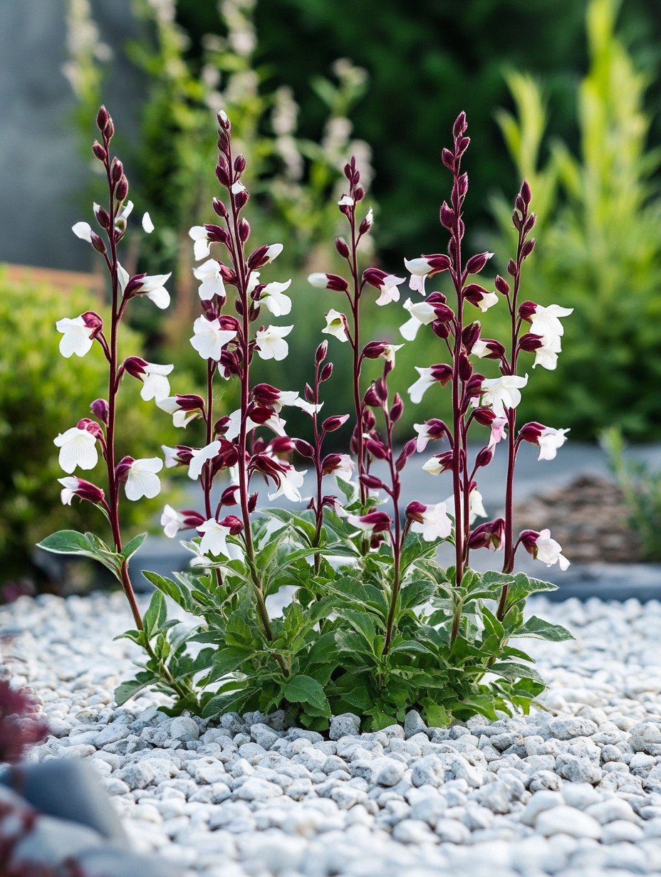 Penstemon — rosa Röhrenblüten an aufrechten Stängeln im Sommergarten