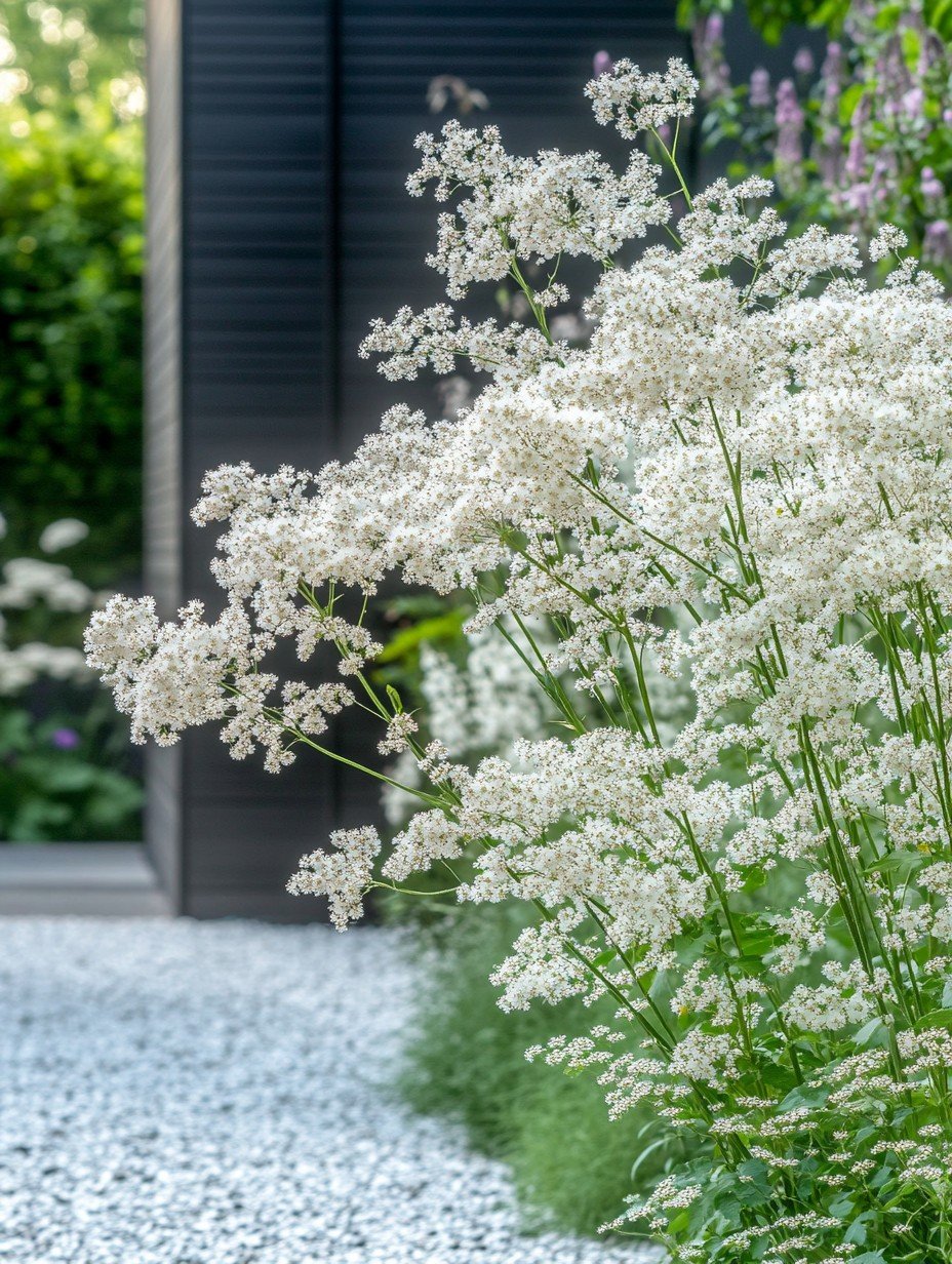 Thalictrum Elin — lila Wölkchen-Blüte auf 220 cm vor dem Abendhimmel