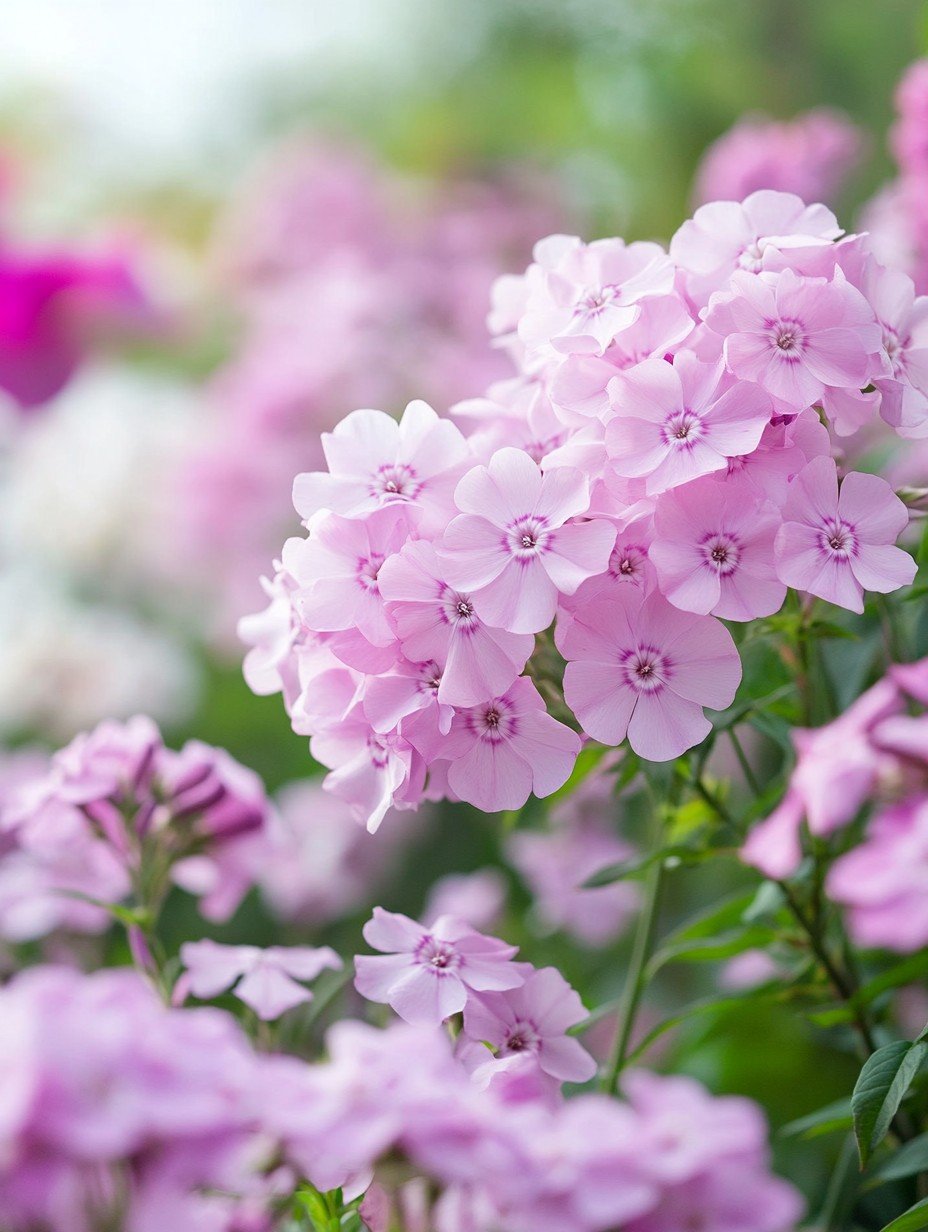 Phlox paniculata — rosa duftende Blütenrispen in einer romantischen Cottage-Rabatte