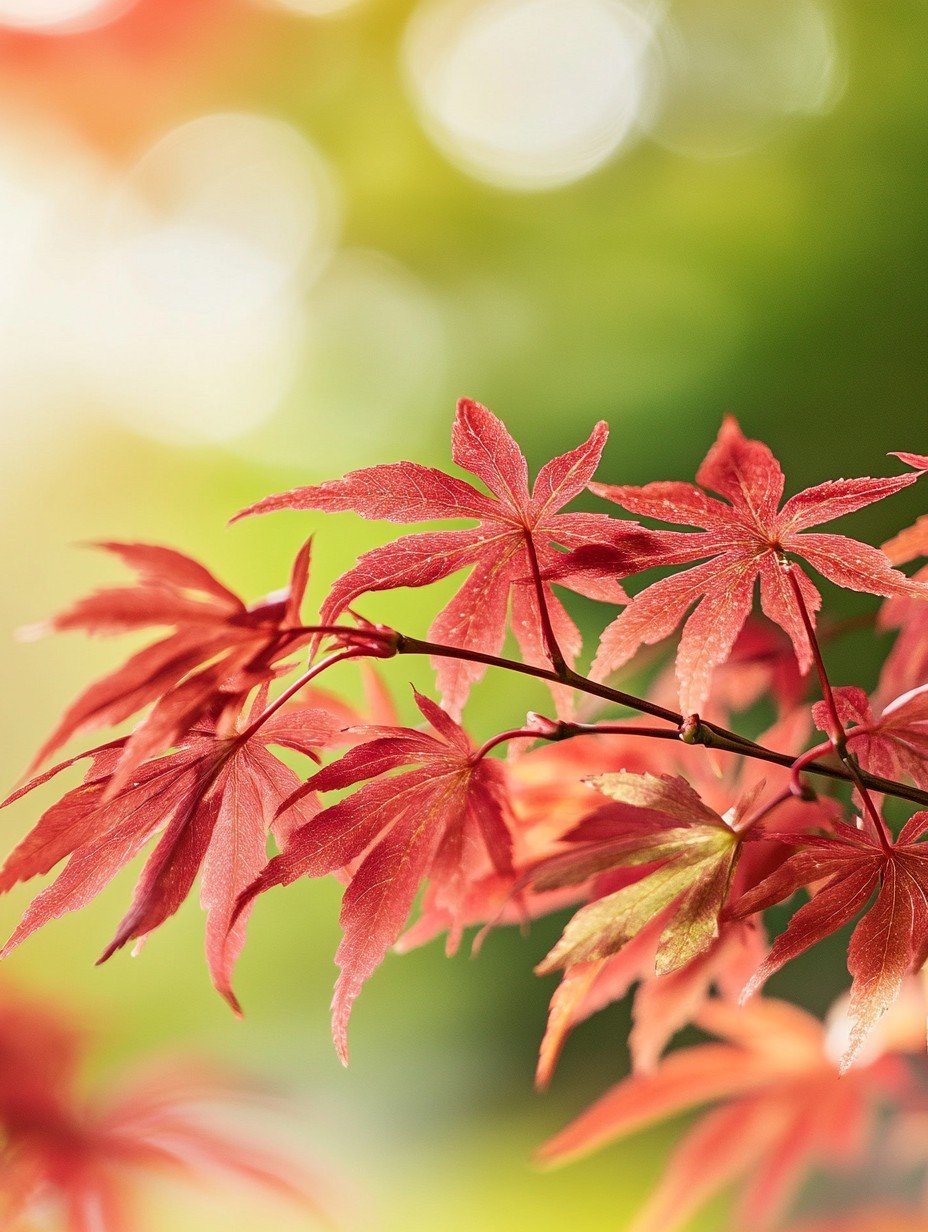 Acer palmatum Dissectum — fein geschlitztes Laub in feurigem Herbstlicht