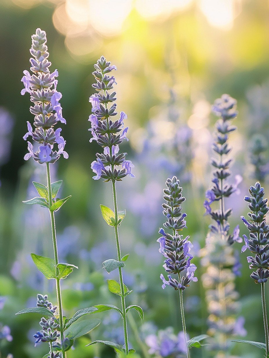 Nepeta Six Hills Giant — blauviolette Wolke über einem englischen Cottage-Pfad