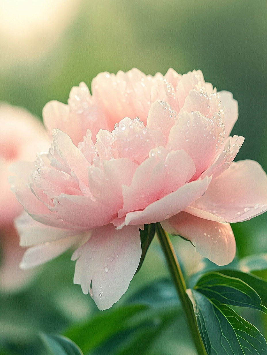 Paeonia Sarah Bernhardt — gefüllte rosa Pfingstrose im Cottage-Garten